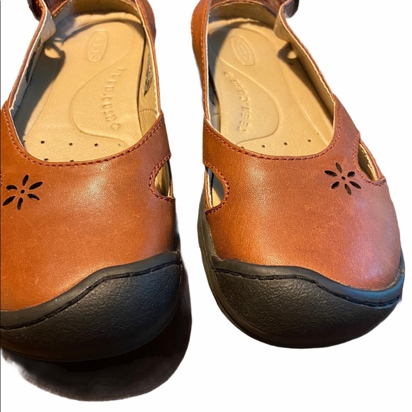 KEEN PARADISE BOMBAY BROWN LEATHER SANDALS - Picture 3 of 5